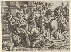 Aanbidding der wijzen door Jean Mignon