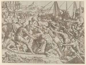 De ontvoering van Helena, 1535-55 door Jean Mignon