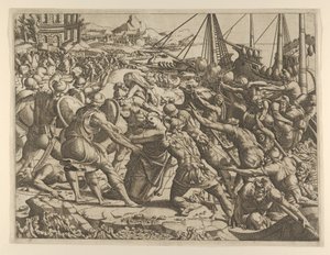 De ontvoering van Helena, 1535-55 door Jean Mignon