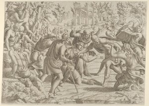 De Verraderlijke Sinon naar het Kamp van Trajanus Gebracht door de Herders