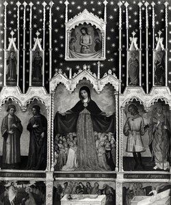 Maagd van Barmhartigheid, c.1429 (detail) door Jean Mirailhet