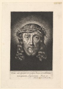 Het heilige gezicht gekroond met doornen, klein formaat door Jean Morin