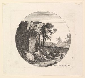 De ruïnes links