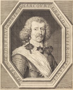 Henri de Lorraine, graaf van Harcourt door Jean Morin after Philippe de Champaigne