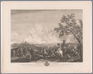 Soldaten en aanvoerders in een legerkamp