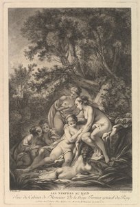 Les Nimphes au Bain, 18e eeuw door Jean Ouvrier