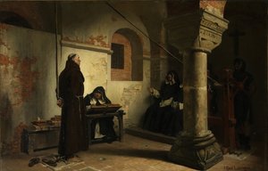 Bernard Délicieux voor het Inquisitietribunaal door Jean Paul Laurens