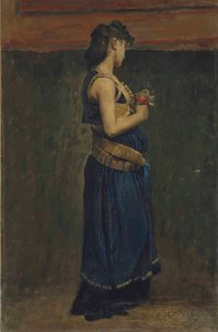 Jean-Paul Laurens - Studie van een Merovingische vrouw ten voeten uit door Jean Paul Laurens