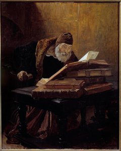 De oude wetenschapper. Schilderij door Jean Paul Laurens. 1889. Olie op doek. Toulouse, Musee Des Augustins