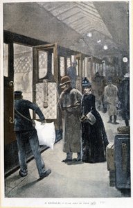 Vertrek voor de nachttrein op het Gare de Lyon - tekening door Sinibaldi