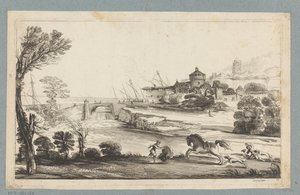 Landschap met gevallen ruiter (Prenten naar tekeningen uit het kabinet Jabach)
