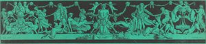 Een Bacchanaal met Egyptische en klassieke figuren door Jean Philippe Guy le Gentil, Comte de Paroy, after Charles Monnet
