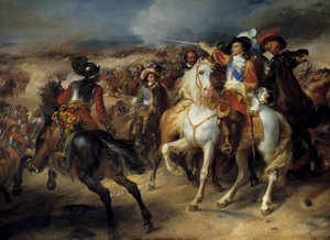 Dertigjarige Oorlog: Lodewijk II van Bourbon, Prins van Condé bij de Slag bij Lens, 20 augustus 1648 door Jean Pierre Franque