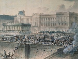 De Aankomst van Lodewijk XVI (1754-93) voor het Louvre, 17 juli 1789