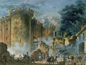 De Bestorming van de Bastille, 14 juli 1789 door Jean Pierre Houel