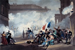 Revolutie van 1830: Een student van de Ecole Polytechnique greep een stuk kanon tijdens de verovering van het Palais-Royal op 28 juli