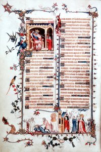 Pagina uit het Belleville Brevier 1323-1326 door Jean Pucelle
