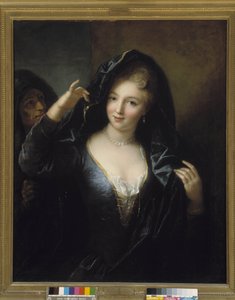 Jong meisje met de parelketting door Jean Raoux
