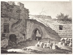Landlieden picknicken in ruïnes door Jean René Méliand