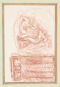 Twee mannelijke figuren en een decoratief motief door Jean Robert Ango