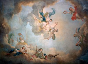 Plafond van de speelkamer van Marie Antoinette, Kasteel van Fontainebleau