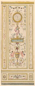 Tekening, ornamentpaneel, 1775-1800 door Jean Simeon Rousseau