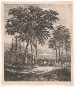 Landschap met paardenkar door Jean Théodore Joseph Linnig