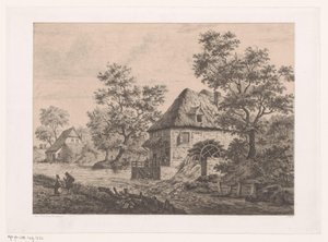 Watermolen bij Krefeld door Jean Théodore Joseph Linnig