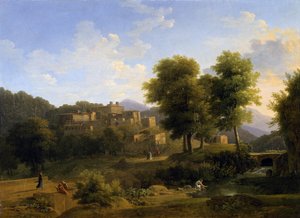 Uitzicht op een Stad in de Sabijnse Heuvels door Jean Victor Bertin