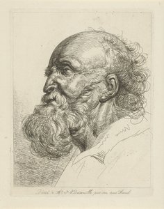 Portret van een oude man met baard door Jean Zacherie Mazel