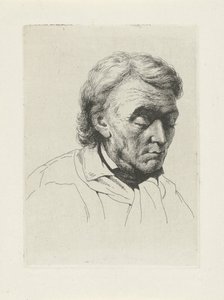 Portret van een oude man met gesloten ogen door Jean Zacherie Mazel