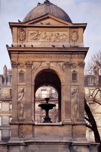 Architectuur: uitzicht op de fontein van de Onschuldigen door Jean and Lescot Pierre Goujon