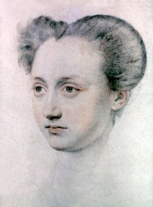 Marie Touchet (1549-1638) minnares van de Franse koning Charles IX, ca.1570 (tekening) door Jean de Court