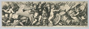 Friezen: trofeeën van wapens en putti