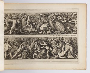 Blad uit "Frises, feuillages ou tritons marins, à la romaine" door Jean le Pautre