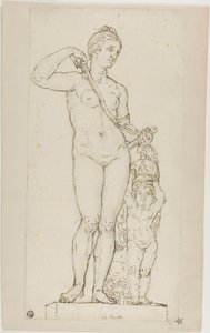 Sculptuur van Venus en Cupido, met het harnas van Mars