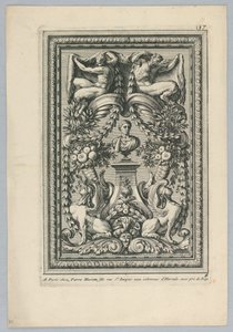 Blad uit de set, "Ornemens de Peaneaux pour... Lambris" door Jean le Pautre
