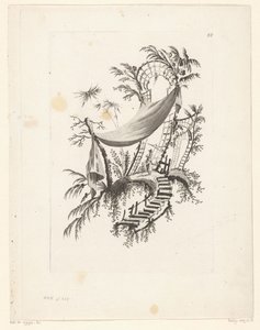 Figuur met parasol onder tent door Jeanne Deny