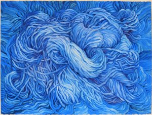 Wol Kobaltblauw, 2013 (gouache op papier)