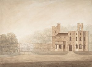 Ontwerp voor Bishopsgate Lodge, bij Windsor Castle, Berkshire, ca. 1820-30 door Jeffry Wyatville