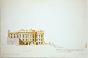 Ontwerp voor de noordelijke gevel, Chatsworth House door Jeffry Wyatville