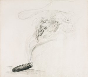 Dans la Fumée, 1800s door Jehan Georges Vibert
