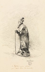 Studie voor de Tovenaar in "Conte de Fée" (Verhaal van een Fee) door Jehan Georges Vibert