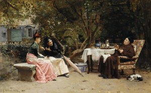 De berisping, 1874 door Jehan Georges Vibert