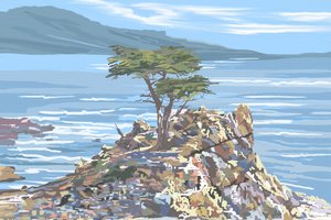 Lone Cypress Ocean Cliff door Jenna Alheit