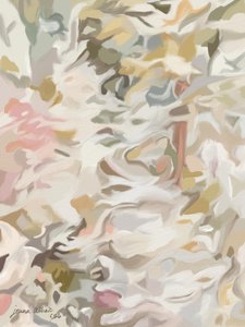 Zachtroze bloemenmotief, abstract