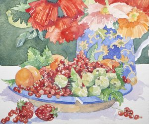 Fruit op een bord, 2014 aquarel