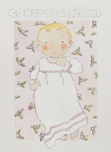 Nieuw babymeisje (aquarel) door Jennifer Abbott