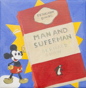 Pinguïnboek met Micky Mouse (acryl)