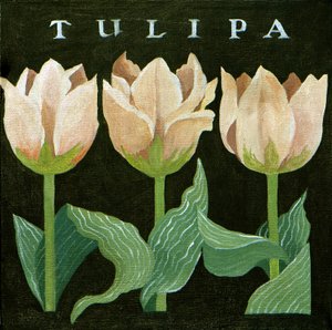 Tulpen, 2013 (acryl op doek) door Jennifer Abbott
